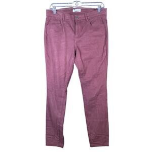 LOFT Womens Jeans Maroon Velvet Slim High Rise Rise Cropped Stretch 29/8